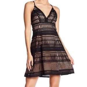 ASTR the Label Black Crochet Halter Dress Sz XS
